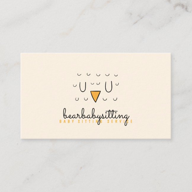 Owl Cute Bird Face Animal Baby Business Card