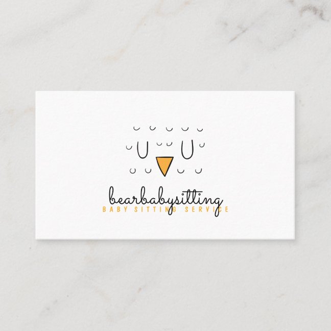 Owl Cute Bird Face Animal Baby Sitter Business Card