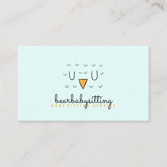 Owl Cute Bird Face Animal Baby Teacher Business Card