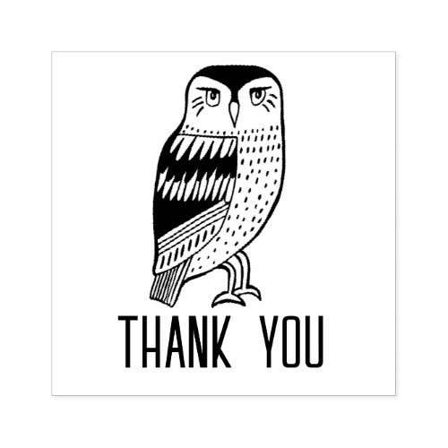 OWL Cute Simple BABY SHOWER CUSTOM THANK YOU Rubber Stamp