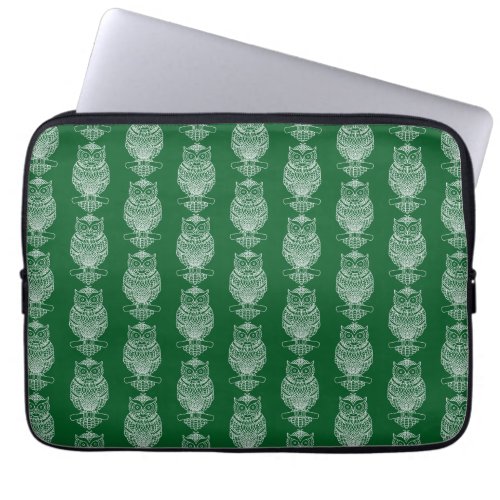 Owl (dark green) - Laptop Sleeve