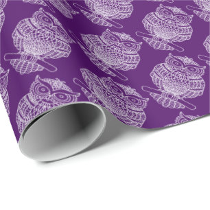 Owl (dark purple) - Wrapping Paper