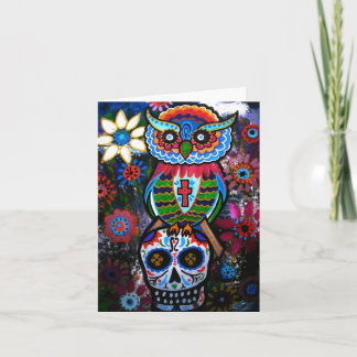 OWL DAY OF THE DEAD CARD