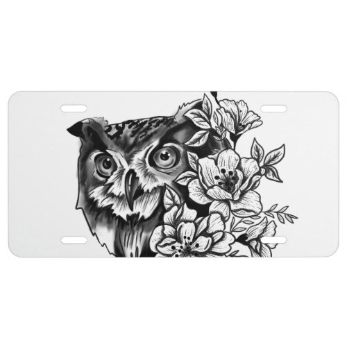 Owl Decorative License Plate