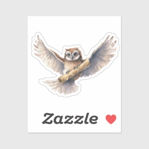 Owl Delivering Scroll  Sticker