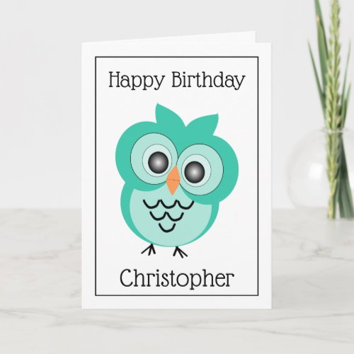 Owl Design Birthday Card