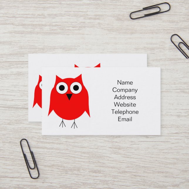 Owl Design Business Card (Front/Back In Situ)