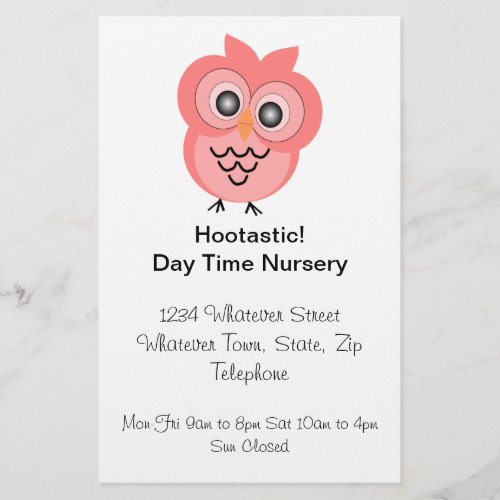 Owl Design Day Nursery Flyer