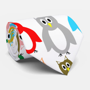 Owl Design Neck Tie