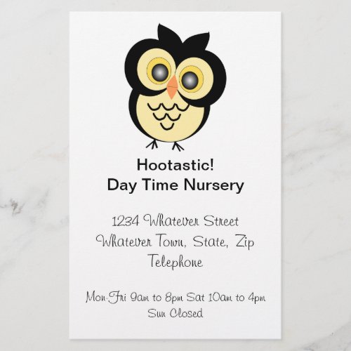 Owl Design Personalised Flyer