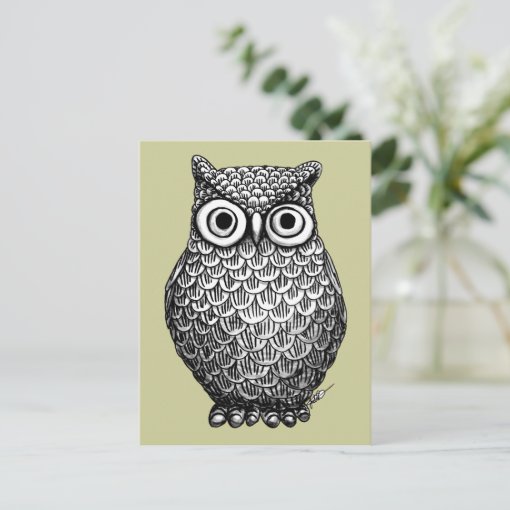 Owl Design Post Card | Zazzle