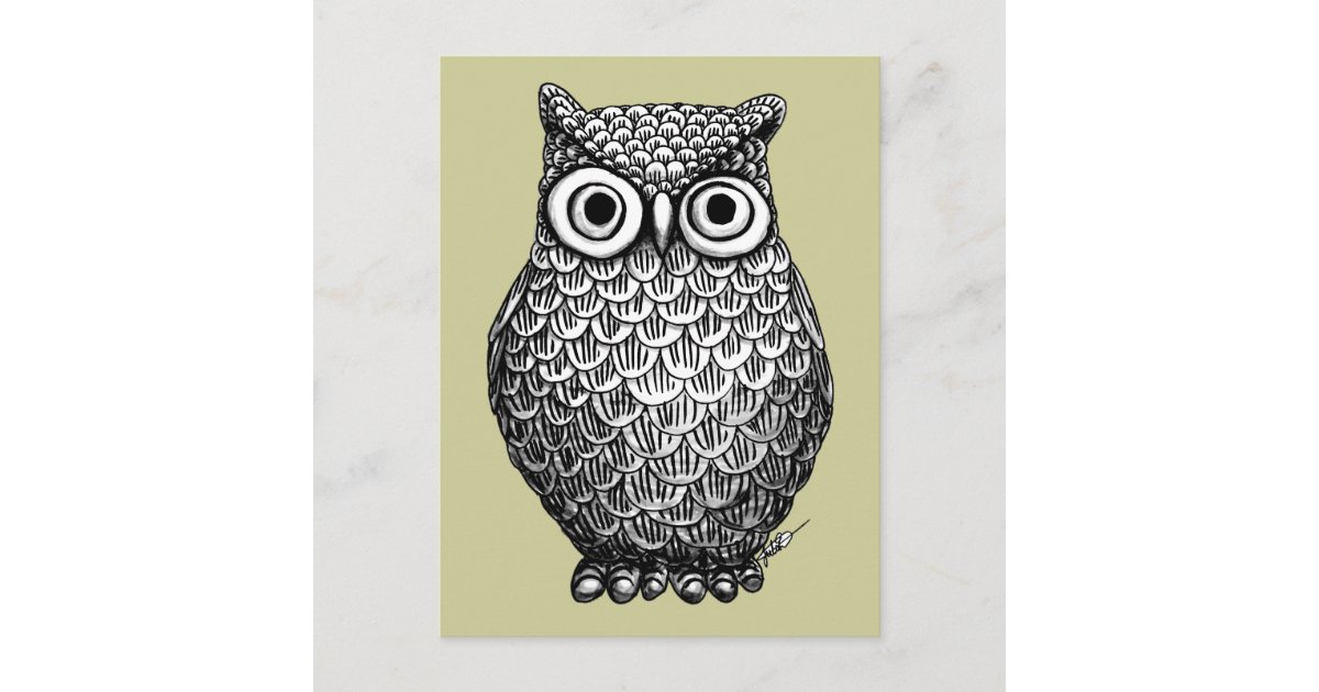 Owl Design Post Card | Zazzle