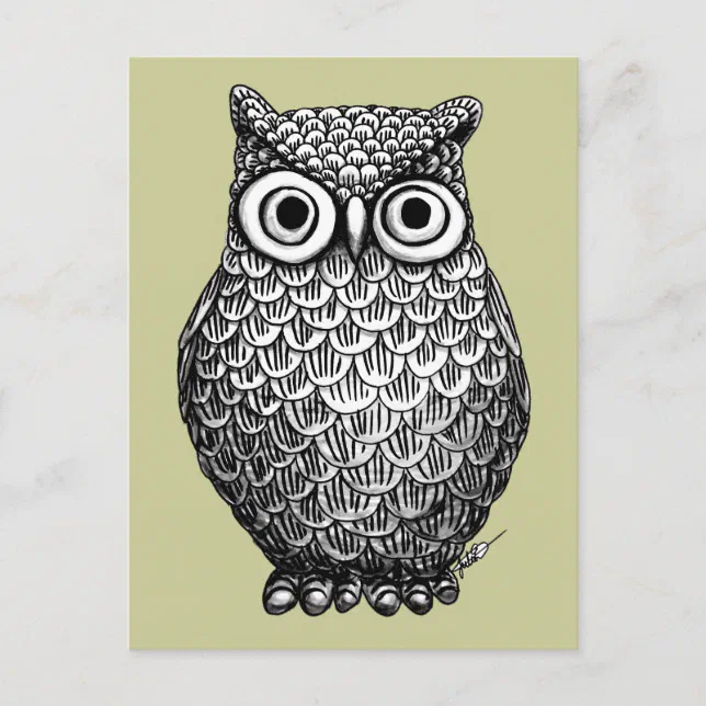 Owl Design Post Card | Zazzle