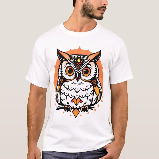 owl design t-shirt 1 (Front)