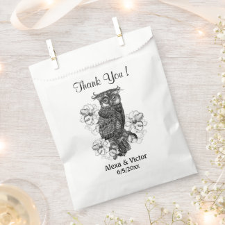 Owl Design Thank You Names Date Favor Bag