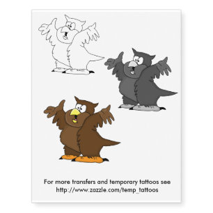 Owl design transfers and temporary tattoos