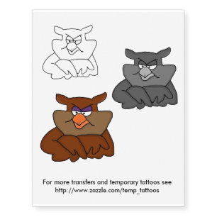 Owl design transfers ans temporary tattoos