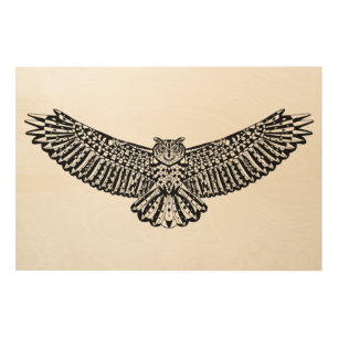 Owl Doodle 5 Wood Wall Art