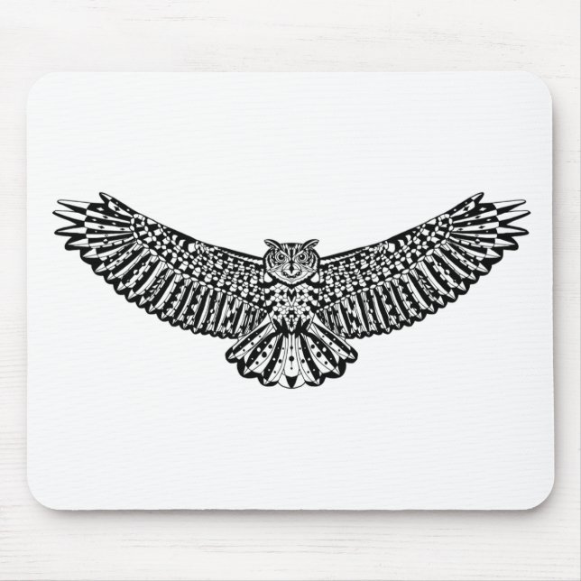Owl Doodle Mouse Pad (Front)