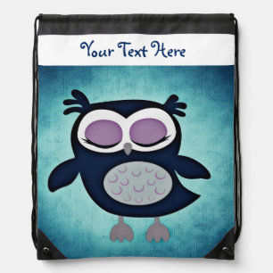 Owl/Draw String Back Pack Print/Personalized Drawstring Bag