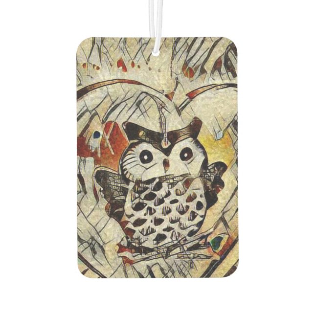 Owl drawing air freshener (Back)