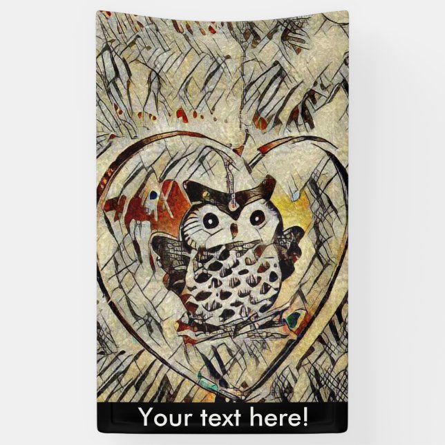Owl drawing banner (Vertical)
