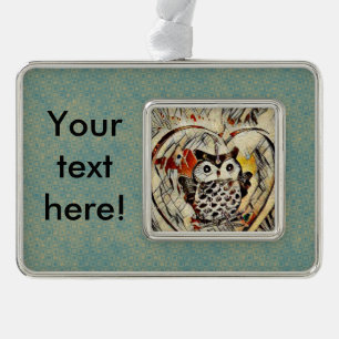 Owl drawing christmas ornament