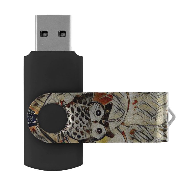 Owl drawing flash drive (Opened)