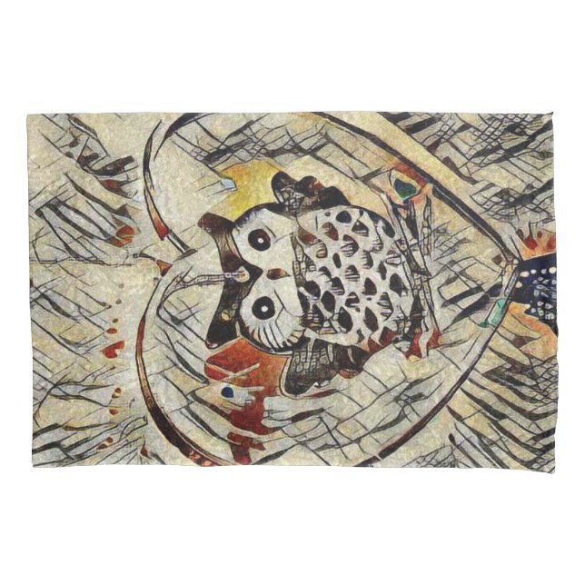 Owl drawing pillow case (Front)