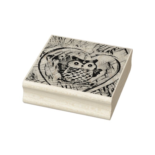 Owl drawing rubber stamp (Stamp)