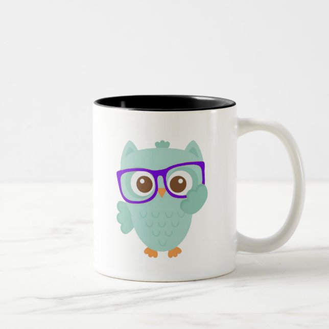 Owl drink it all Two-Tone coffee mug (Right)