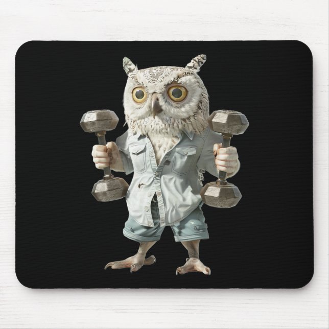 Owl Dumbbells  Mouse Pad (Front)