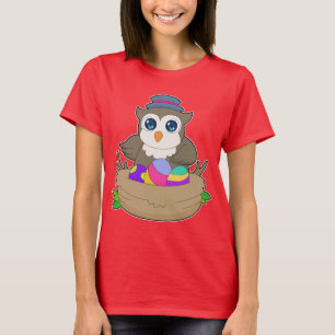 Owl Easter Easter eggs Nest T-Shirt