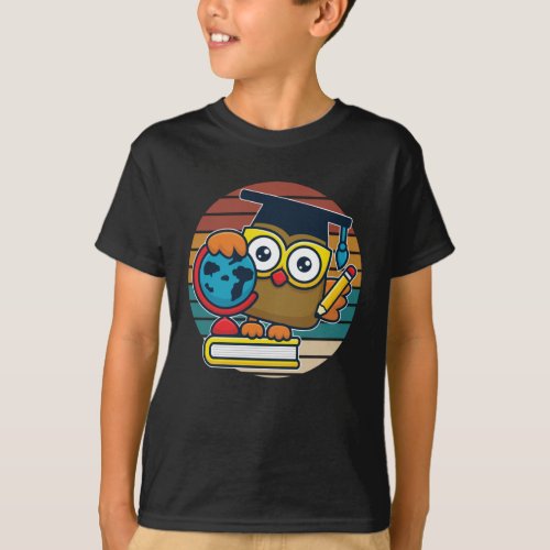 Owl Education Funny Book School Owl T_Shirt