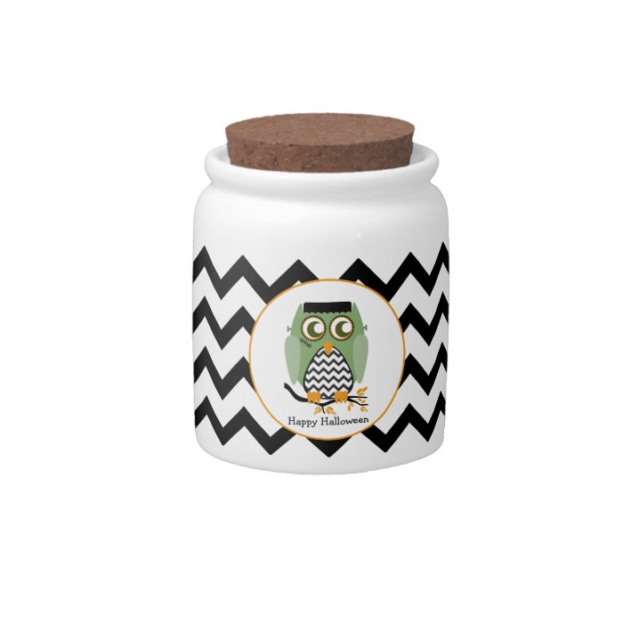 Owl   Enstein's Monster Chevron Candy Jar