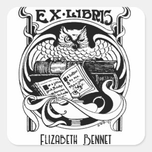 Owl Ex Libris bookplate