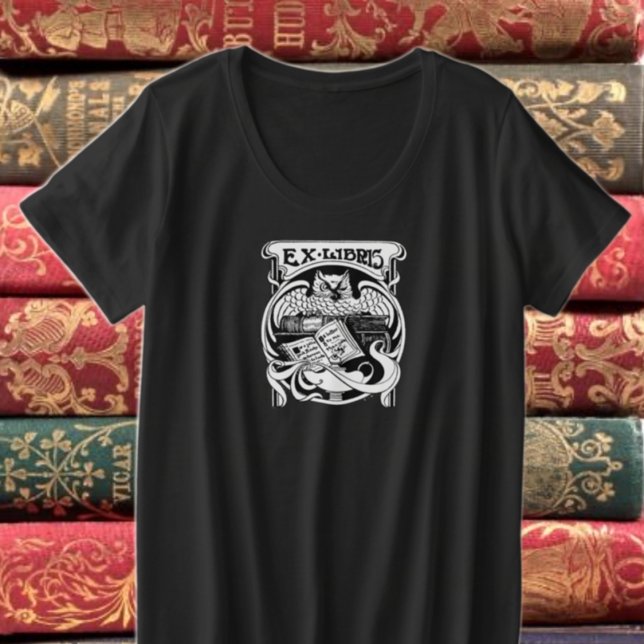 Owl Ex Libris bookplate Plus Size T-Shirt (Creator Uploaded)