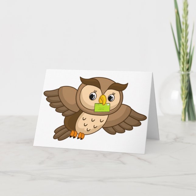 Owl Express Thinking of You Greeting Card (Front)