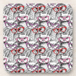 Owl Eyeglasses Pattern Beverage Coaster