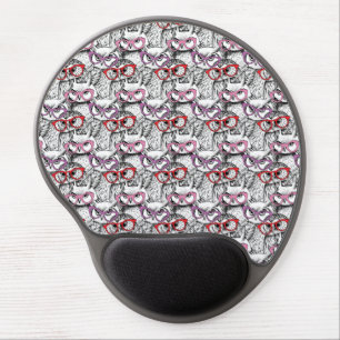 Owl Eyeglasses Pattern Gel Mouse Pad