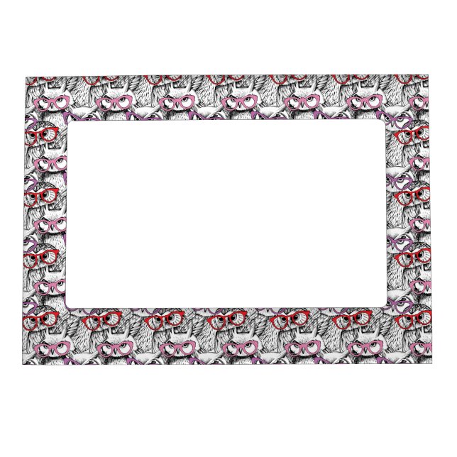 Owl Eyeglasses Pattern Magnetic Frame (Front)