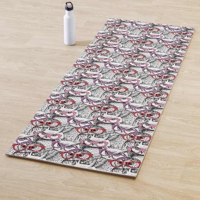Owl Eyeglasses Pattern Yoga Mat (In Situ)