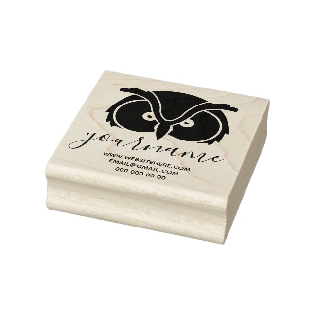 Owl eyes logo rubber stamp