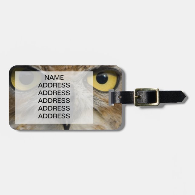 Owl Eyes Luggage Tag (Front Horizontal)