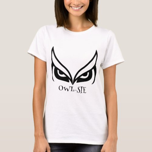 Owl Eyes White Womens T_shirts