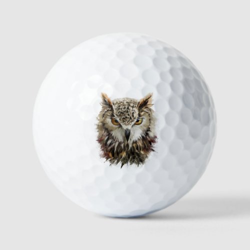 Owl Face Grunge Golf Balls