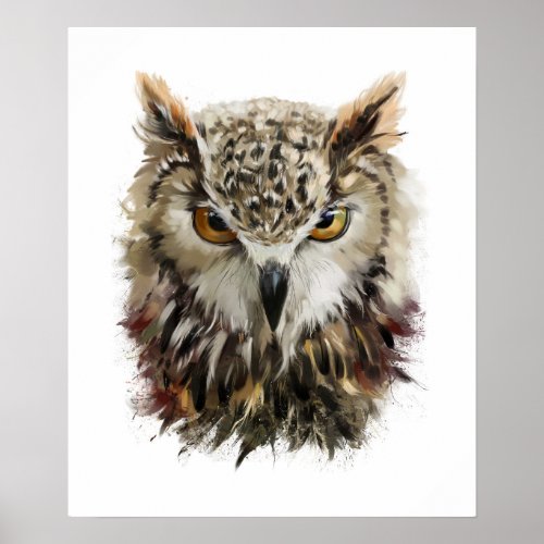 Owl Face Grunge Poster