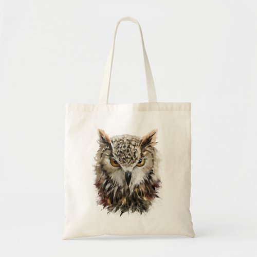 Owl Face Grunge Tote Bag