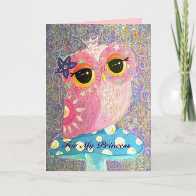 Owl Fairy Princess Valentine's Day Card (Front)