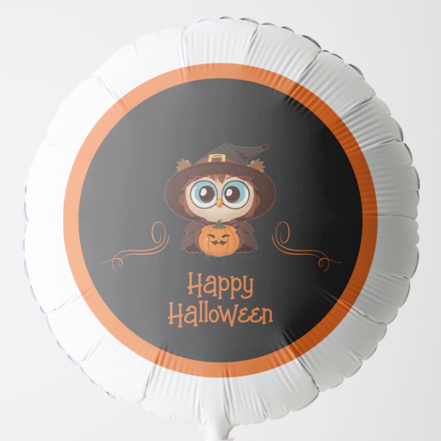 Owl/Fall/Autumn/Halloween/pumpkin Balloon (Front)